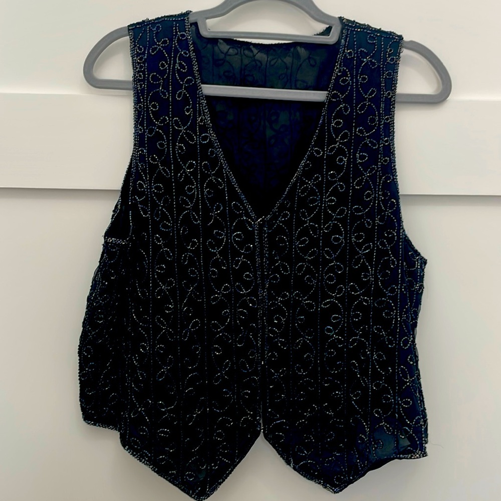 Black Beaded Vest in great condition!!